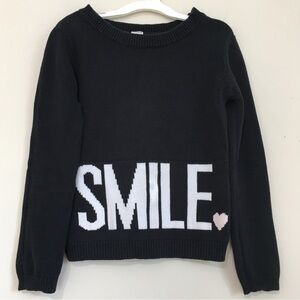 Carter's tight knit little girls crew neck black pull over sweater